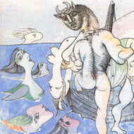 MINOTAUR CARRYING A NAKED WOMAN AND SIRENS