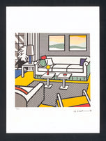 INTERIOR WITH RESTFUL PAINTINGS